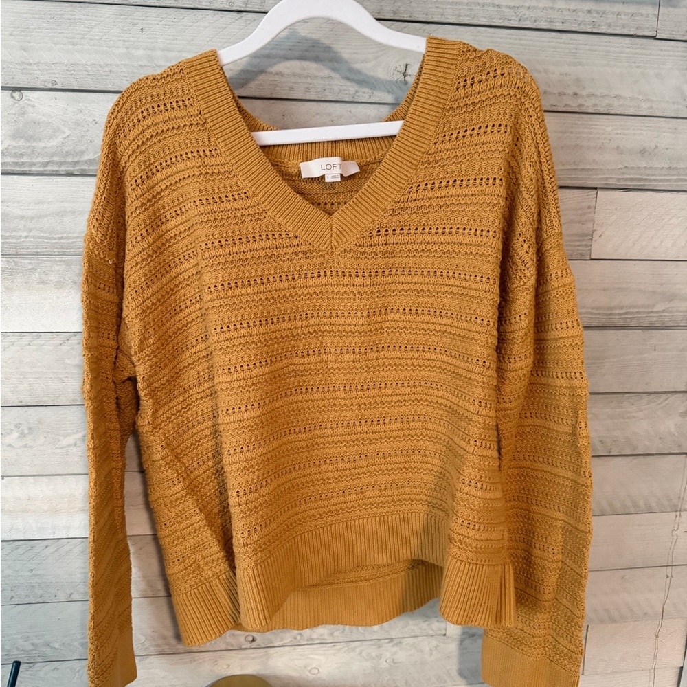 LOFT Golden V-Neck Women's Sweater